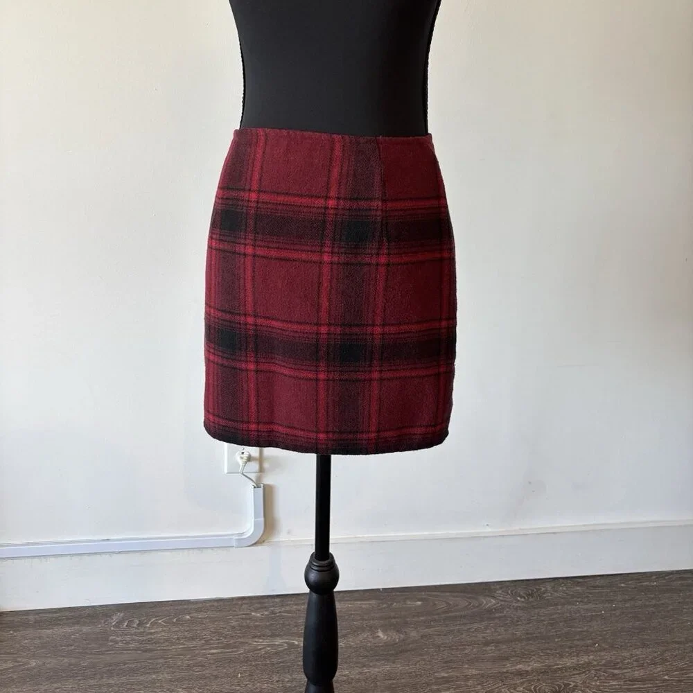 Y2K Hollister Plaid Skirt Dark Academia Grunge Size 1‎ Full Zipper Holiday Nerd